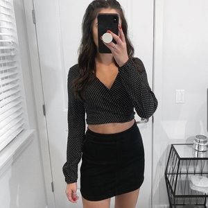 WILFRED FREE | Black Denim Mini Skirt